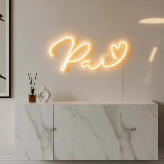 Painel Neon Led Pai Dia dos Pais Letreiro luminoso Presente Pai