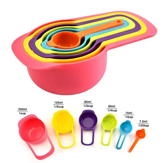 Conjunto Kit Colher Xicaras De Medida 6 Peças Promoção Medidor de Receitas