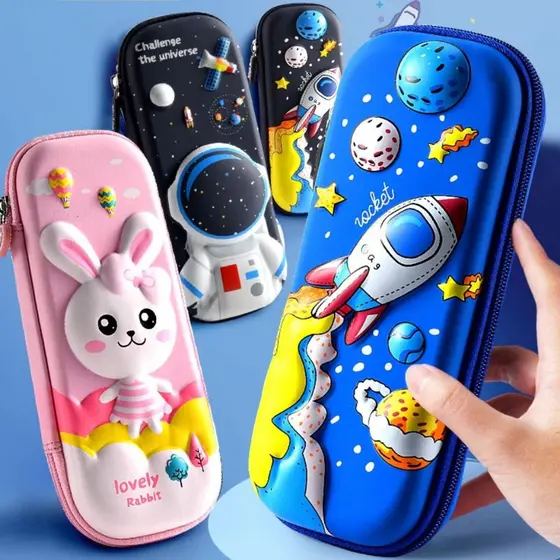 Estojo De Lápis Organizador Escolar Infantil Box Estojo Divisórias Grande Maleta Estojo Infantil PVC