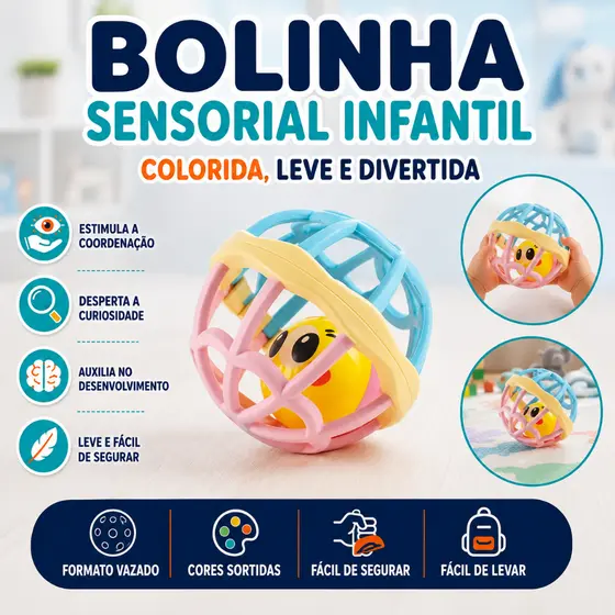 Brinquedo De Bebe Chocalho Bolinha Mordedor De Silicone Para Bebê Baby Ball Macio