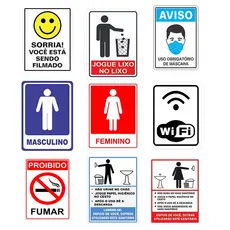 Placa de Sinalização Comunicativa Proibido Placa Banheiro Sanitário Garagem Sinalização 15x20CM
