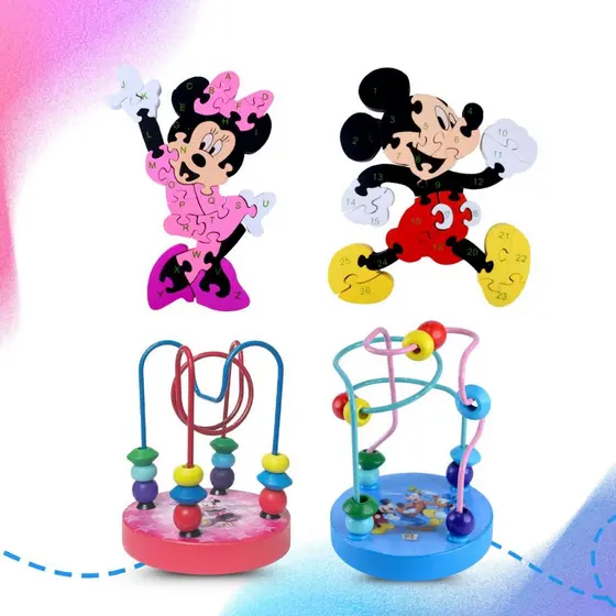  Brinquedos Disney Mickey Minnie Quebra Cabeça Aramado Infantil Criança Peças 3D