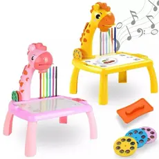 Mesa Projetora Lousa Mágica Infantil Brinquedo de Desenhar Pintar Colorir Mesa Projetora 4 em 1