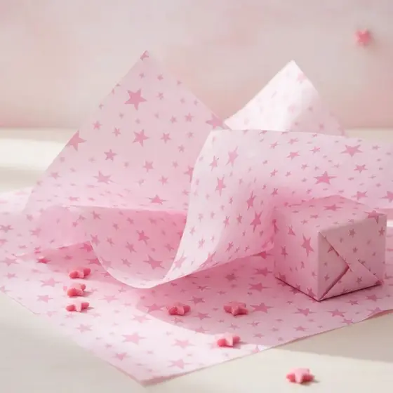 100 Folhas Papel De Seda 48x60cm Estrelas Bolinha Listras Papel Embrulho Presente Artesanato Escolar