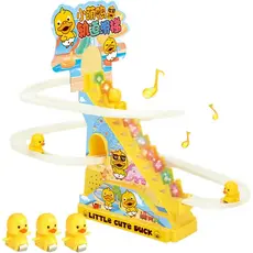 Brinquedo Pista Patinho Brinquedo Escorregador Musical Escada Pato Luz Interativo Montanha Russa