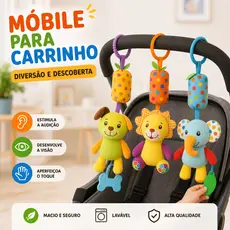 Móbile Centopeia para Carrinho e Berço Bebê Conforto Brinquedo Sensorial Bebê Recém Nascido 24cm
