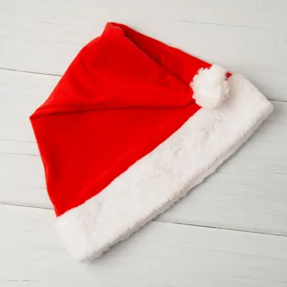Kit Gorro Touca Papai Noel Tradicional Vermelho e Branco Natal Adulto Festa Amigo Secreto