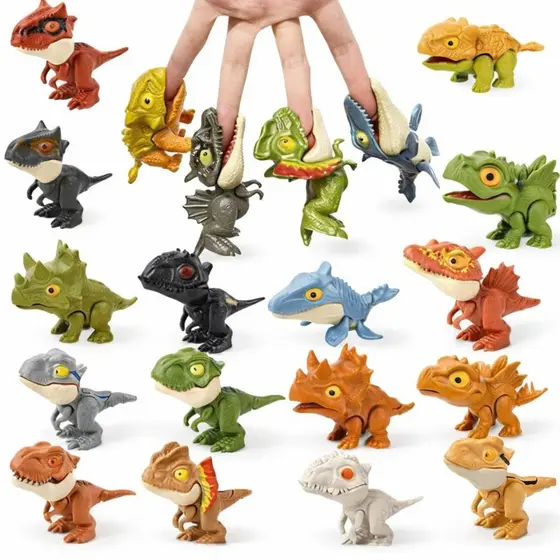 KIT 4 Unidades Dinossauro De Dedo Modelo Brinquedo Mãos Interativas Tiranossauro Rex Criatividade