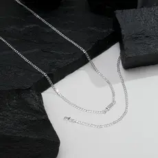 Conjunto Correntinha Corrente Cordão Masculina + Pulseira Banhada A Prata