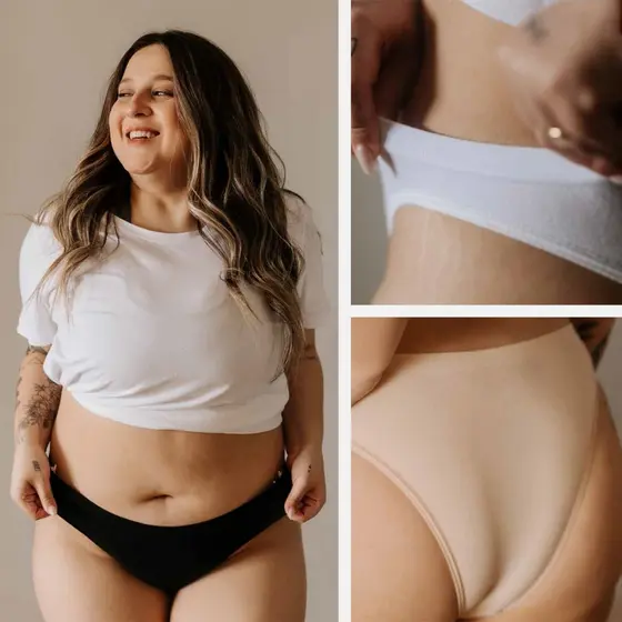 Calcinhas Algodão Tanga Kit 6 Feminina Anatômica Seamless com Lateral Fina Diversas Cores Hoahi