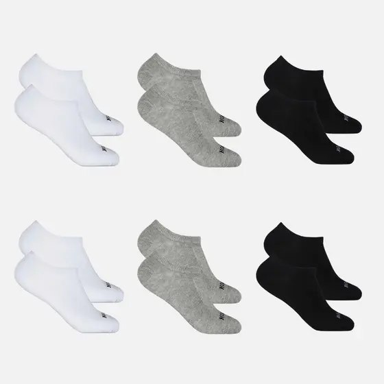 Kit 6 Pares Meias Invisíveis de Algodão Elastano Calcanhar Verdadeiro Confortáveis Hoahi