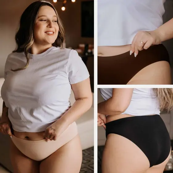 Kit 6 Calcinhas Alta Feminina Poliamida Anatômica Seamless com Lateral Larga Diversas Cores Hoahi