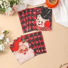20 Unidades Guardanapos tema Natalino dupla face.Guardanapos de papel decorados papai noel e boneco de neve, Natal