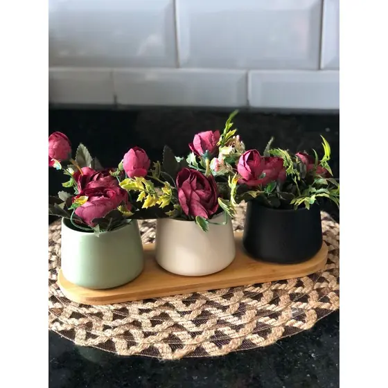 Conjunto 3 Bowls com Bandeja de Bambu - LYOR