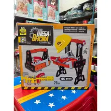 Kit Mega Oficina Brinquedo Bancada de Ferramentas 45 Peças