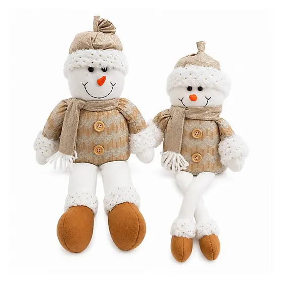 Boneco de Neve Natalino Decorativo Enfeite de Natal Pelúcia Poliéster - Zein
