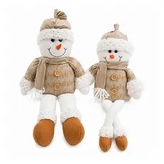 Boneco de Neve Natalino Decorativo Enfeite de Natal Pelúcia Poliéster - Zein
