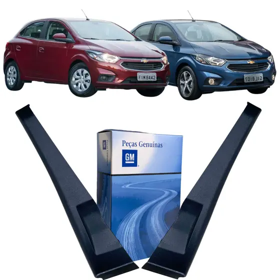 Kit Moldura Lateral Do Para Brisa Ônix Prisma 2013 2021 Original GM