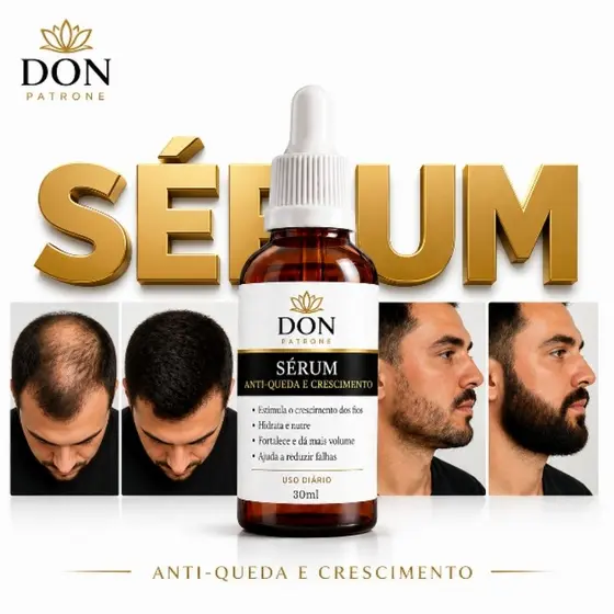 Sérum Anti-Queda e Crescimento para Barba e Cabelo Don Patrone 30ml