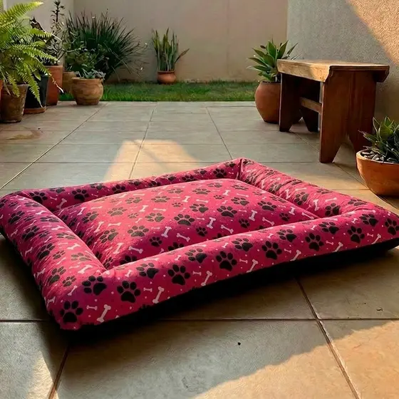 Colchonete Cama Pet Grande Impermeável com Ziper Facil Lavagem 80x100cm