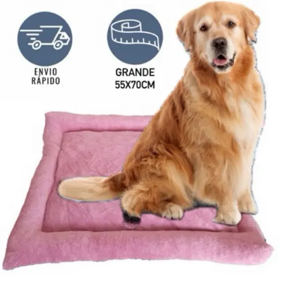 Colchonete Soft Mantinha Para Cachorro Porte grande Rosa 55 x 70 Cm