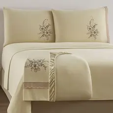 Jogo de Lençol Bordado 3 Peças Cama Casal Queen