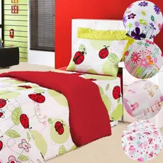 Edredom Avulso Solteiro Kids Dupla Face Liso com Estampado Menina