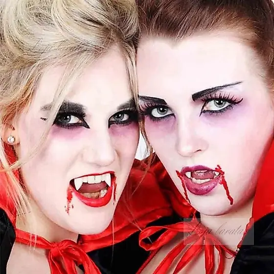 Crianças Festa De Halloween Vampiro Dentes falsos Fangs Dentaduras Adereços Cosplay  Diy Decoraçõ00