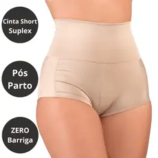Cinta Modeladora Short Suplex Pós Parto Alta Pressão