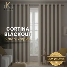 Cortina Blackout de Tecido Grosso 4 metros Modelo para Varão Corta Luz Janela, Sala, Quarto Escritório