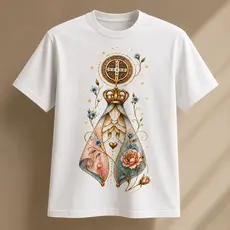 Camisa T Shirt Nossa Senhora Medalha Cores Claras Blusinha