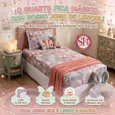 Kit Jogo Lençol Cama Infantil Solteiro Elástico 2 Peças Criança Personagens
