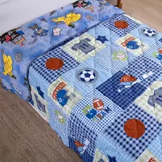 Edredom Solteiro Dupla Estampa Infantil Menino Menina Rosa Azul Criança