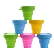 Copo Silicone150ml Dobrável Retrátil C/ Tampa Ecológico/ brinde, lembrancinhas festa (P-P72)