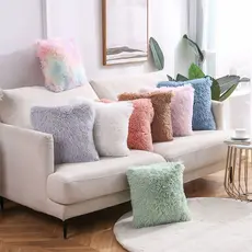 Capa de Almofada De Pelúcia Felpuda Pelo Alto 42x42CM fofinha promoção (Rfe:E-11)