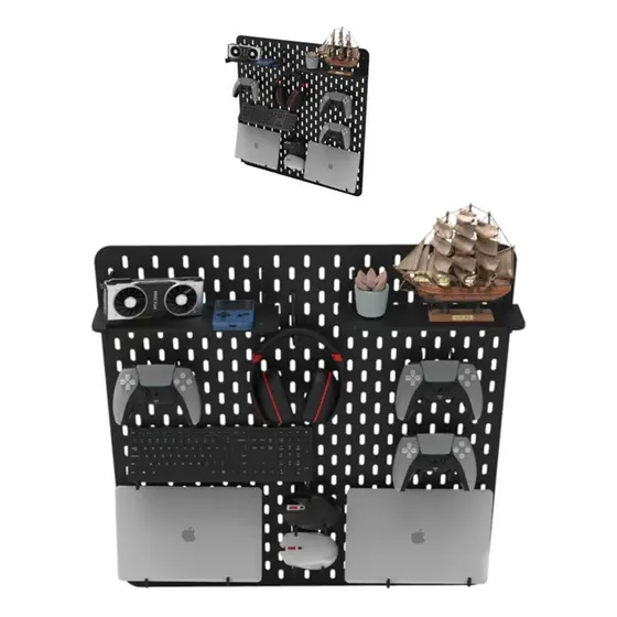 Pegboard M Premium Mdf Setup Gamer Home Office Preto Top