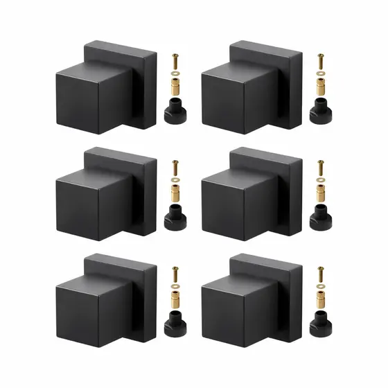 Kit 6 Acabamentos Registro Chuveiro Pressão ou gaveta Quadrado Preto Fosco Padrão Docol