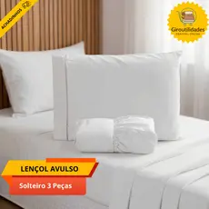 Lençol Solteiro 3 Peças Ponto Palito Promoção Percal 200 Fios 100% Algodão Escolha a Cor