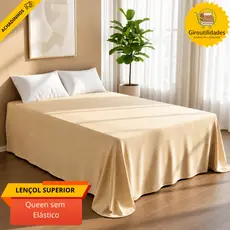 Lençol Cama Queen Sem Elástico Micropercal 400 Fios Aveludado Avulso Varias Cores Não Amassa