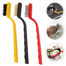 Kit 3 Escovas, Aço, Nylon, Metal Com Cabo Para Limpeza multi uso