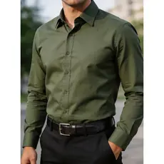 Camisa Social Manga Longa Slim Fit Lisa Confortável Casual Elegante
