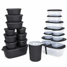 Kit 21 ou 11 Peças Pote Plástico Hermético Jarra Vasilhas Potes Tapuer Armazenar Alimentos BPA FREE