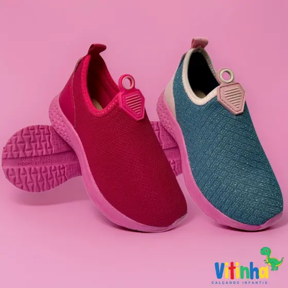 Kit 2 Tênis Infantil Menina Leve Promoção Volta as Aulas Sola Rosa