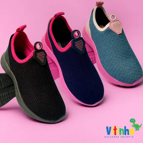 Kit 3 Pares - Tênis Infantil Feminino Menina Volta as Aulas