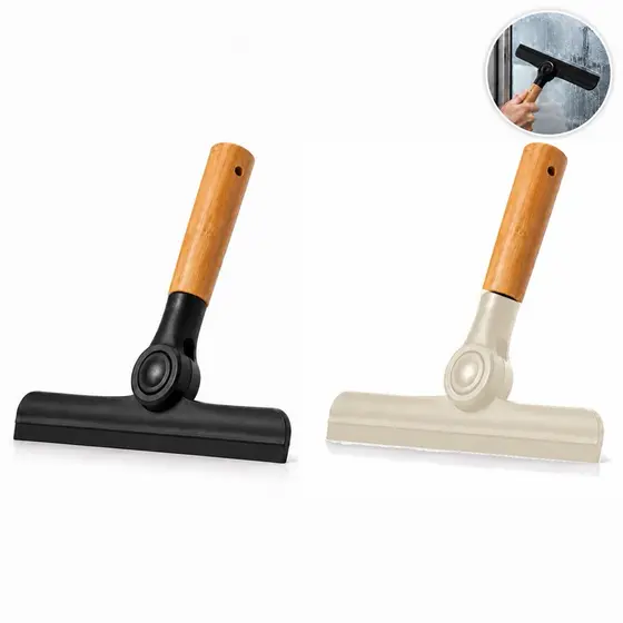Rodo de Pia Dobrável com Cabo de Bambu Oikos Rodinho Preto 19 cm
