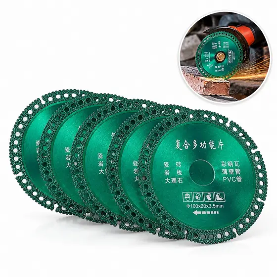 6 Em 1 Disco De Corte Com Diamante Lâmina De Serra Multifuncional Diamantado 100 mm Para Azulejo Cerâmico PVC