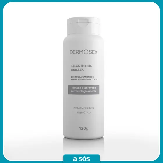 Talco íntimo Unisex Contra Odor e Irritação Dermosex - 100g