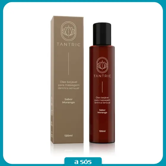 Óleo para Massagem Sensual Beijável Tantric Morango - 120ml