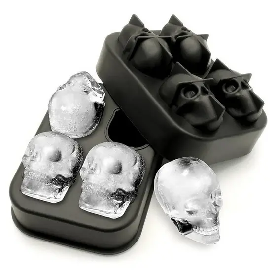 Forma De Gelo Silicone Forma De Caveira Festas Drinks Bar