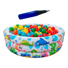 Piscina Infantil Inflável 180l + 50 Bolinhas + Bomba